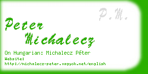 peter michalecz business card